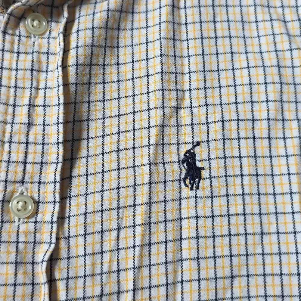 Ralph Lauren Youth‎ 6 Plaid Long Sleeve Button Down Shirt Navy Yellow